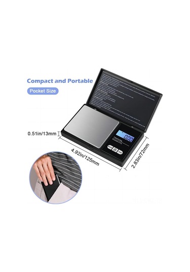 Aubyhe 0.01g Hassasiyetli 500g Mini Cüzdan Terazi, Lcd Ekranlı, Çelik Platform, Gümüş, Mutfak Ve Gümüşlük İçin, 7 Ölçüm Birimi Diğer