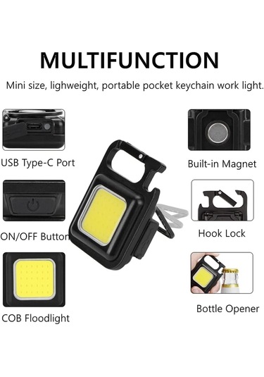 Led Anahtarlık 3 Modlu Çakar-düz Siyah