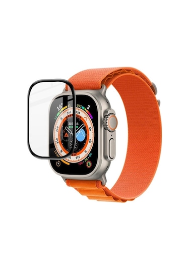 iOS Uyumlu Watch Ultra 49mm 3D Full Kaplama Ekran Koruyucu PET+PMMA