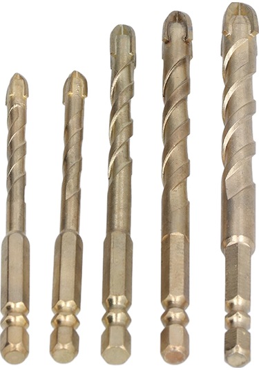 Singree 5 Parça Çelik Karbür Matkap Ucu Seti - Çapraz Mızrak Uçlu, Altıgen Saplı, Çini, Beton, Cam Ve Metal İçin Sıkıcı Matkap Aletleri