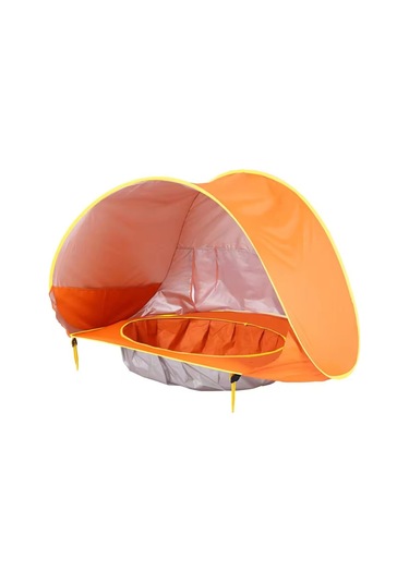 Bebek Havuzlu Plaj Çadırı, 50+ Upf Uv Korumalı Su Geçirmez Çocuk Çadırı Turuncu Turuncu