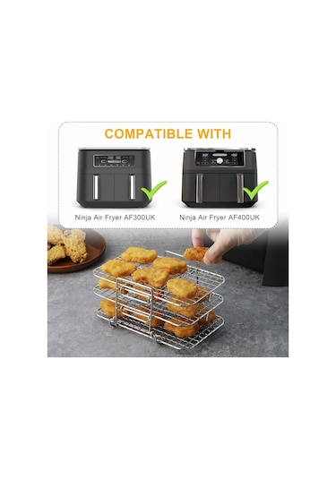 Vkemall Çift Bölgeli Fritöz İçin Paslanmaz Çelik Katmanlı Dehidratör Rafı, Af300uk/af400uk Uyumlu