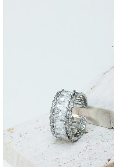 Reva Boyut Ayarlanabilir Şerit Takı Yüzüğü 180632711 Gri