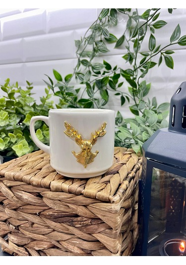 Seramik Kupa Bardak Geyikli Tasarım