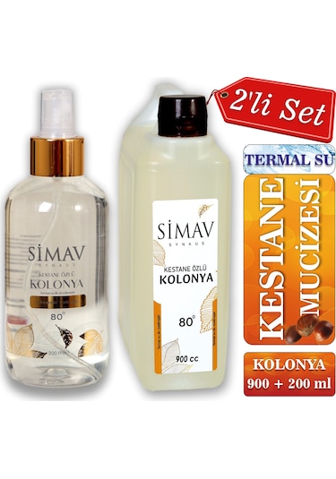 Simav Synaus Kestane Özlü ve Termal Sulu Kolonya 2'li Set 900 ML + 200 ML