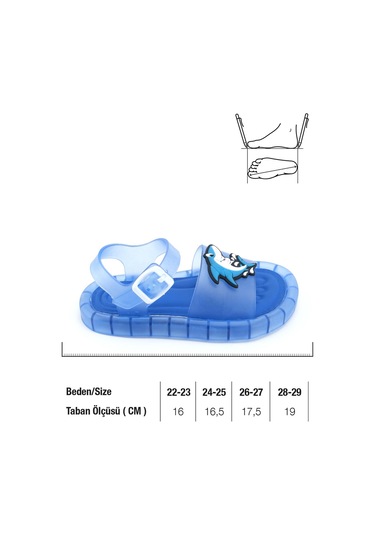 Gezer Erkek Çocuk Yazlık Airblow Bilekten Tokalı Ayarlanabilir Rahat Işıklı Taban Günlük Sandalet Mavi