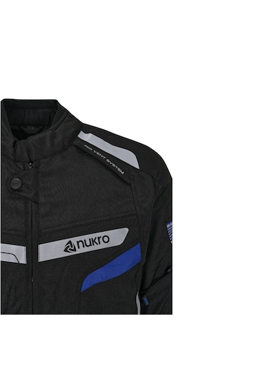 Nukrowear Stealth Pro Siyah-mavi 4 Mevsim Erkek Motosiklet Montu