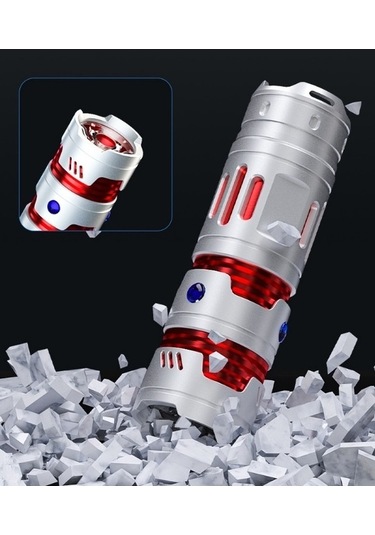 Tongxida Küçük Taşınabilir Spiral Fener - Type-c Gümüş Çok Fonksiyonlu Gümüş