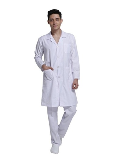 Onurteks Erkek Klasik Beyaz Doktor Önlük Hemşire Eczacı Öğretmen