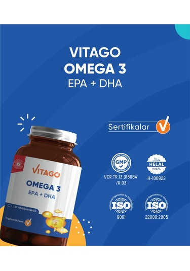 Vitago Omega 3 EPA + DHA 60 Kapsül