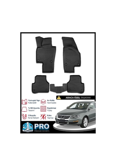Vw Passat B6 3d Havuzlu Paspas 2005 2006 2007 2008 2009 2010 Model Kokusuz