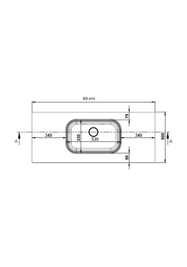Real Stone Pure Etajerli 80x50 Antrasit Granit Banyo Lavabosu Antrasit