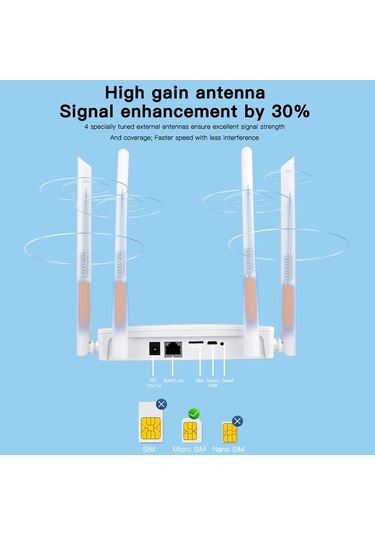 Sones Asya B1/3/5/7/8/38/40/41 4g Kablosuz Cpe Yönlendirici Eklenti Mobil Wifi, Ab Fişi