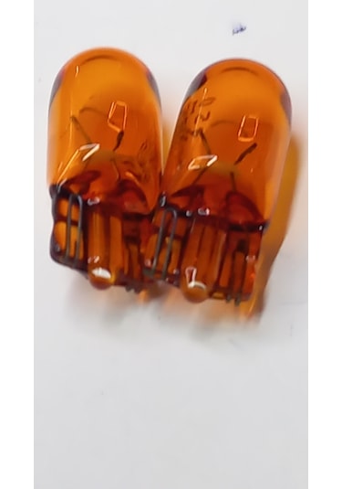 12V T10 5W Dipsiz Ampul Turuncu  Cam Solmaz Takım 2 Adet