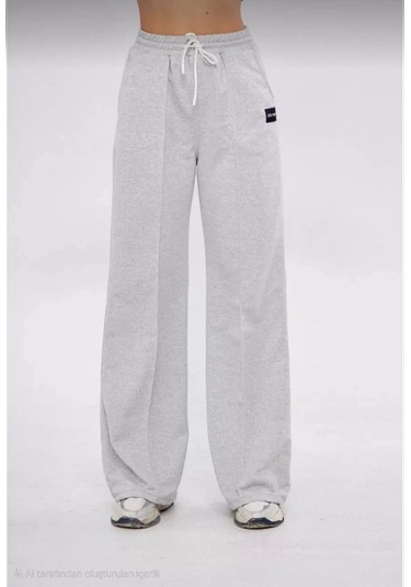 İki İplik Bol Paça Eşofman Pantalon - Gri Gri