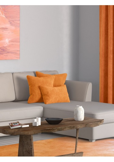 Br Perle Home Daily Series Mandalina Rengi Kırlent Yastık Kılıfı Mandalina