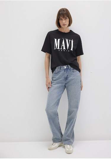 Mavi - Mavi Logo Baskılı Siyah Tişört 1611990-900 Çok Renkli