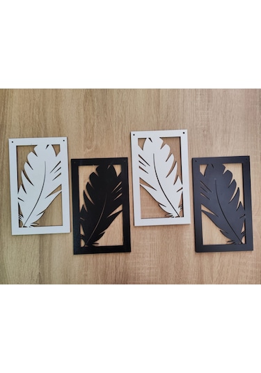 Yaprak Temalı Duvar Süsü 4lü Set