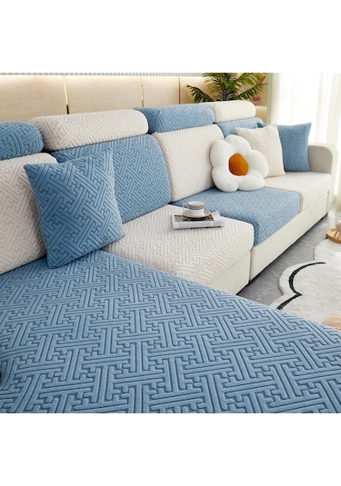 Koyu Gri Jakarlı Her Şey Dahil Kalın Kanepe Koltuk Minderi Örtüsü Oturma Odası Mobilya İçin Kanepe Şezlong Koltuk Örtüsü 56858648