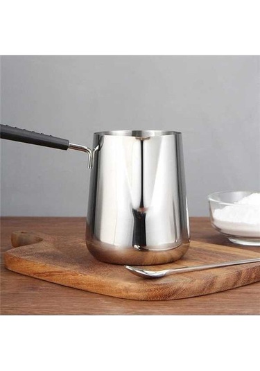 Flybuy Pratik Ölçekli Süt Tenceresi: Şurup Pişirme İçin Mükemmel Gümüş Gümüş, Paslanmaz Çelik, Evrensel Kullanım Gümüş