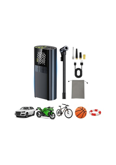 Araç Lastik Şişirme Pompası Ledli Şarjlı Hava Kompresörü 150 Psı