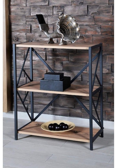 Mobigoom 3 Katlı Dekoratif Raf Ceviz