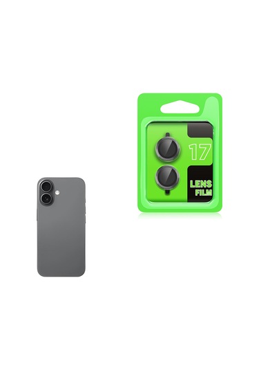 Adige İphone Uyumlu 17 Lens Koruyucu Gri + Ekran Koruyucu Gri