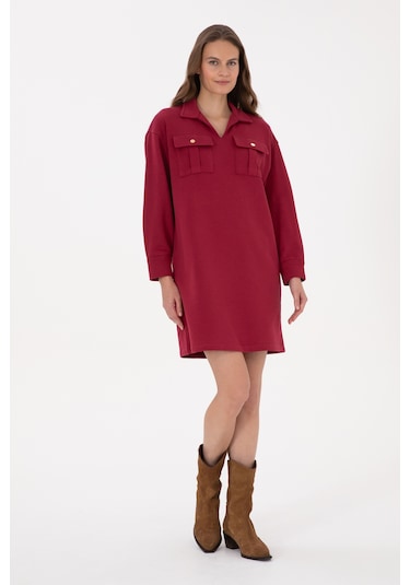 U.s. Polo Assn. Kadın Elbise Örme 50318191-vr104 Koyu Frambuaz/dark Raspberry