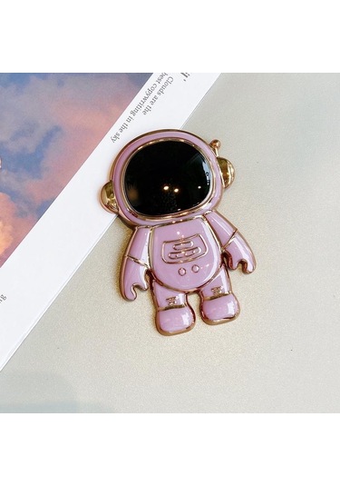 Mor Evrensel Tutucu Sevimli 3d Astronot Kickstand Standı Masası Braketi Cep Telefonu Arka Durumda