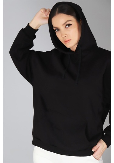 Sweetness Kadın Siyah Kapüşonlu Sweatshirt SIYAH