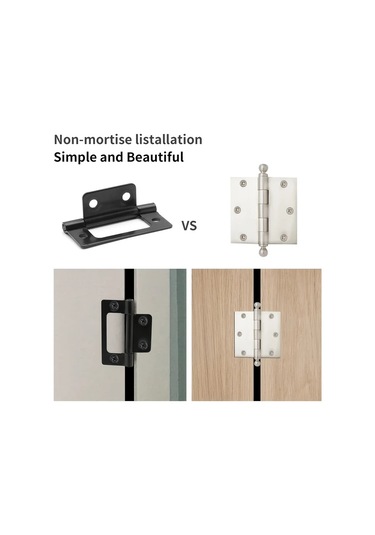 Chenkestoreone 6 Adet Mat Siyah Deliksiz Montaj Dayanıklı Kapı Menteşesi Siyah