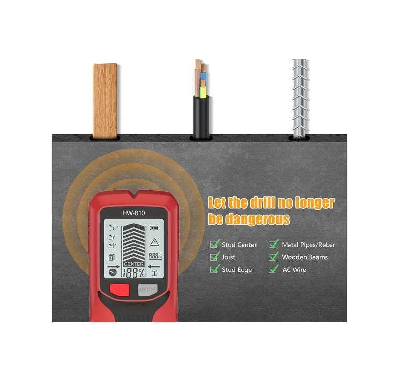 Willowhaven Sarı Duvarda Metal Ve Kablo Dedektörü 3 Mod Lcd Ekran Ergonomik Sap