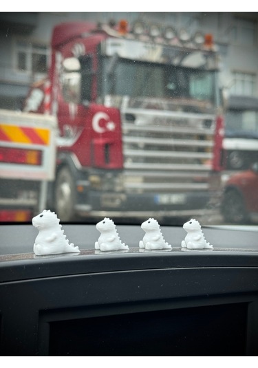 4 Parça Sevimli Dinozor Ailesi Dikiz Aynası Süsü - Ayna Süsü Araba Süsü Torpido Süsü Oto Aksesuar