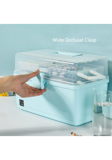 Springsun Pratik 3 Katmanlı Büyük Kapasiteli Taşınabilir İlaç Dolabı - Su Geçirmez Gri