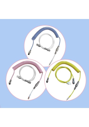 Sones Ajazz Al60 Usb - Type-c/usb-c Klavye Uzatma Hattı Tek Delikli Konnektör, Kablo Uzunluğu: 2,3 M Şeftali Pembesi