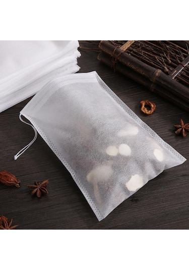 Jms 100/50/10 Adet Tek Kullanımlık Dokunmamış Kumaş Baharat Filtreleri Çay Poşetleri 8x10cm 50 Beyaz