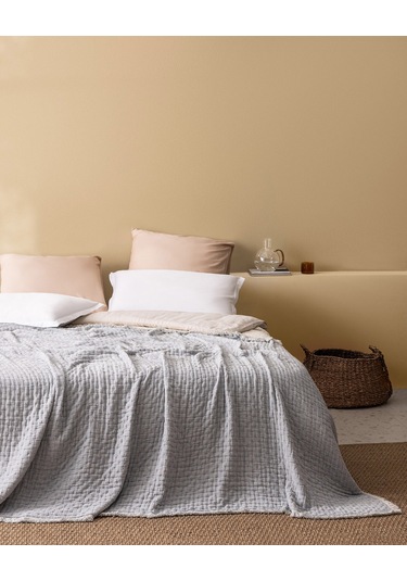 Madame Coco Grania King Size Pamuklu Yatak Örtüsü - Mavi 8684427016589 Mavi