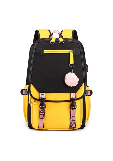 Gençler İçin Şık Ve Konforlu Unisex Sırt Çantası - Okul Ve Günlük Kullanıma Uygun Ergonomik Tasarım Sarı