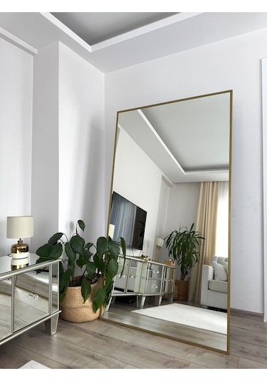 Effe Gold Metal Çerçeveli 180x100 Cm Ayaklı Boy Aynası