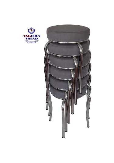 Tabure (Krom Ayaklı) (6 Adet) - Mutfak Balkon Taburesi