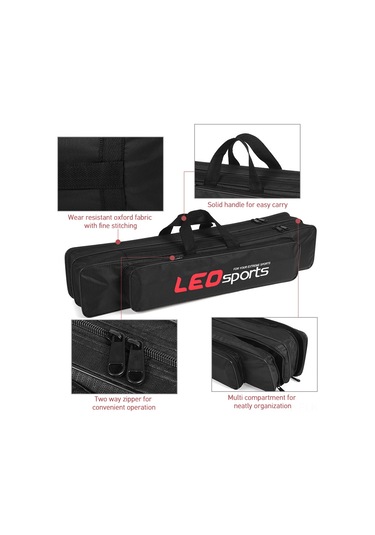 Xindoker 70cm Balıkçılık Rod Çantası, Üç Bölmeli Oxford Kumaş, Su Geçirmez, Ayarlanabilir Askı, Taşınabilir Malzeme Organizasyonu