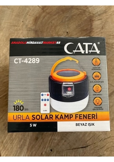 Cata Solar Kamp Lambası Şarjlı Gemi Lambası Kumandalı 10saat