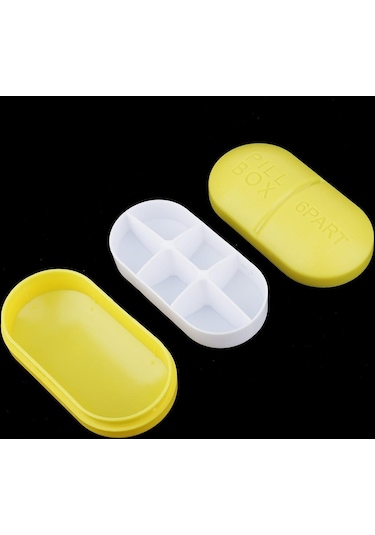 Suntek Magideal 1 Adet Seyahat Hap Kutusu İlaç Tablet Depolama Vitamin Açık Sarı