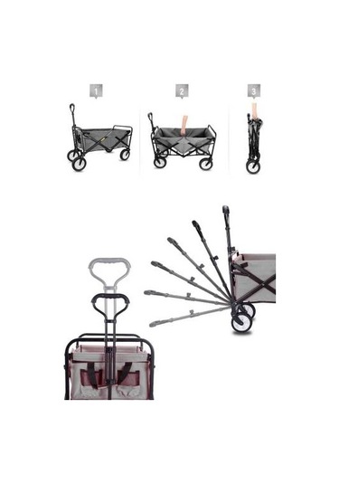 Tekerlekli Plaj Arabası - 90 x 51 x 57 Cm Plaj Arabası - Katlanır