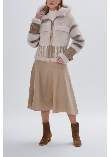 Valmenti Kadın Kürk Bej Mont 616 6602 Bn Kurk Sk24/25 Bej Bej