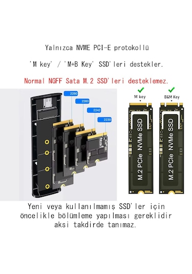 Cr34 10 Gbps Harddisk Kutusu Nvme M.2 Ssd Pcı-e Otg Çevirici Adaptör Usb 3.1 Type-c Gen2