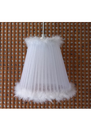 N-55 Beyaz Organze Yatak Odası Çocuk Ve Bebek Odası Avize Beyaz Beyaz