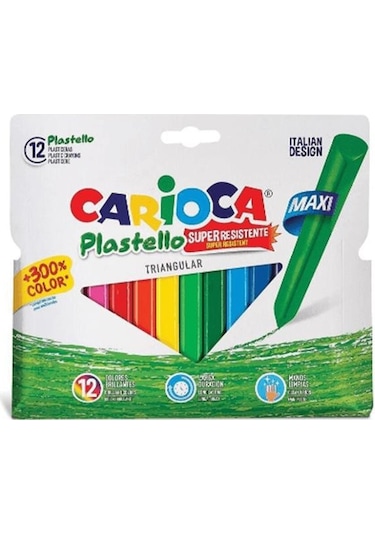 Carioca Plastello 12’Li Elleri Kirletmeyen Maxi Pastel Boya Kalem