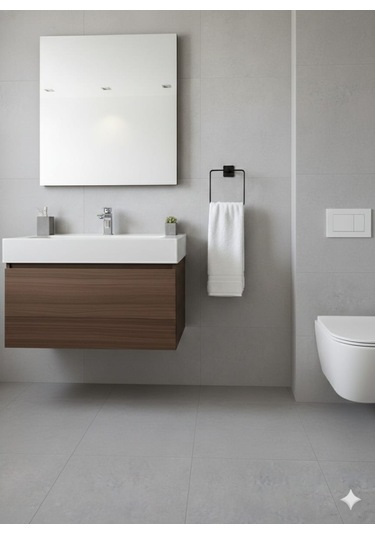 Yapışkanlı Siyah Kare Havluluk Banyo Mutfak Havlu Askılık Siyah