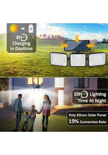 Trendooze Güneş Enerjili Bahçe Lambası, Ip65 Su Geçirmez, 400 Lumen, Hareket Algılayıcı